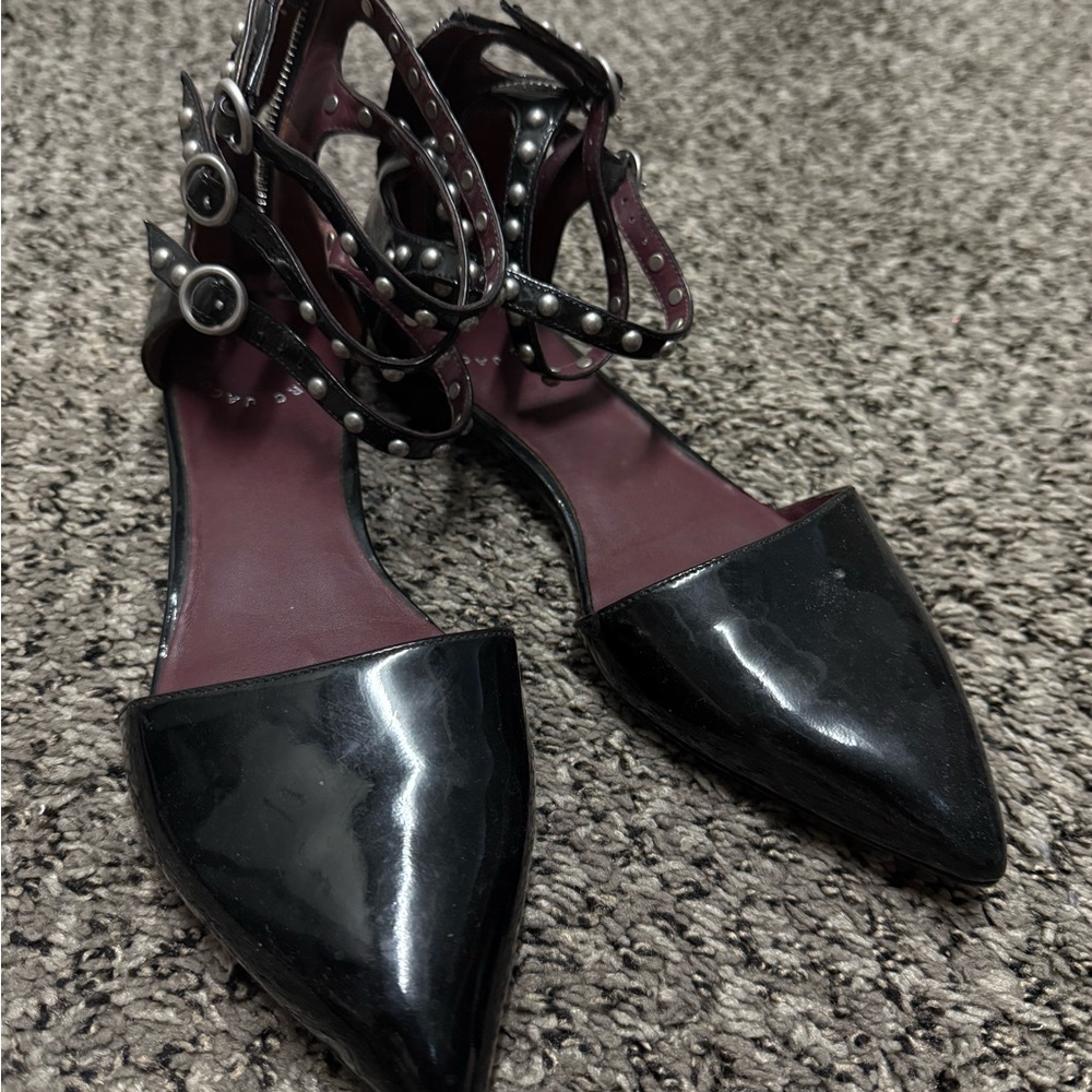 Marc Jacbs Women's Black Studded Ankle Strap Shoes